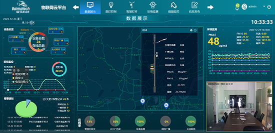 智慧路灯杆云平台是智慧多功能路灯杆的重要管理平台，k8凯发智慧灯杆云平台功能包括：大屏幕数据展示、路灯控制、灯杆管理、环境监测、视频监控、信息发布、网络广播等。