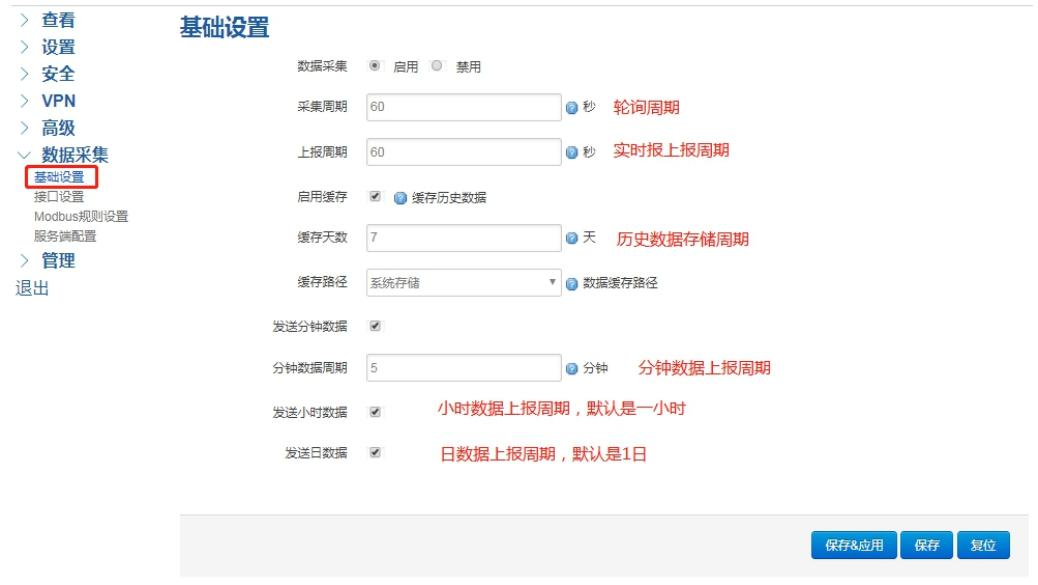工业数采网关基础设置界面 工业数采网关基础设置界面